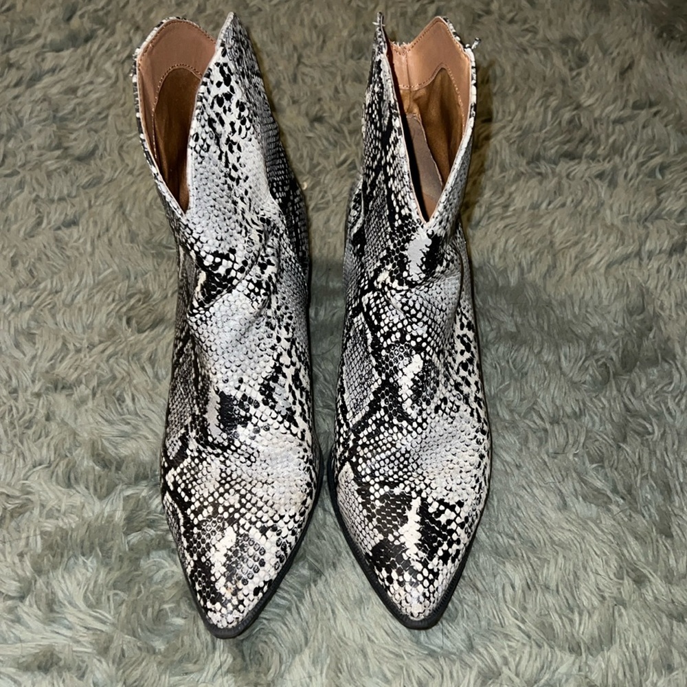 Quips Snake Print Ankle Cowboy Booties